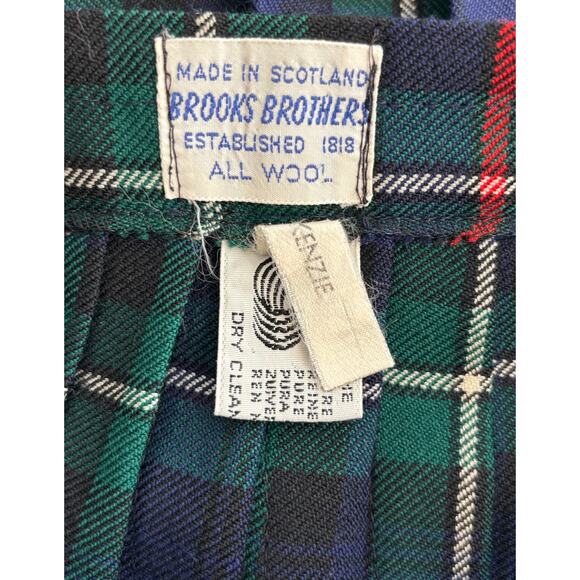 Vintage Brooks Brothers Mackenzie Tartan Plaid Kilted Skirt Wool Scotland - Picture 8 of 10